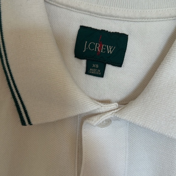J. Crew White Polo Shirt with Black Trim - Picture 2 of 6